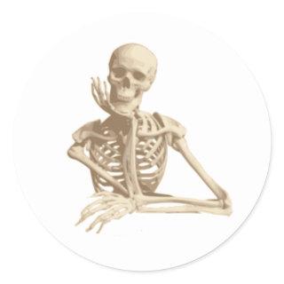 Happy Skeleton Classic Round Sticker