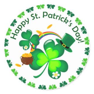 Happy St. Patrick's Day Classic Round Sticker