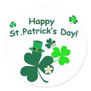 Happy St. Patrick's Day Classic Round Sticker