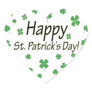 Happy St Patricks Day Heart Sticker