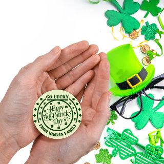 happy st Patrick's day shamrock custom Classic Round Sticker