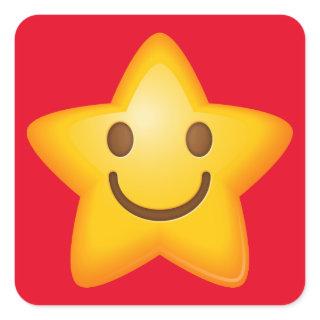 Happy Star Emoji Square Sticker