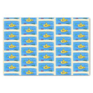 Happy submarine cartoon tissue paper