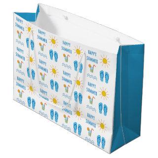 Happy Summer Pattern Large Gift Bag