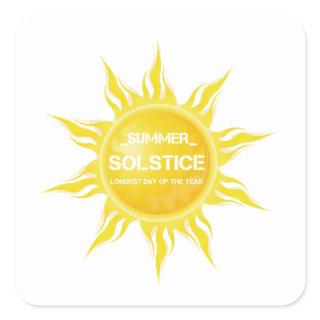 Happy summer solstice the longest day of the year square sticker