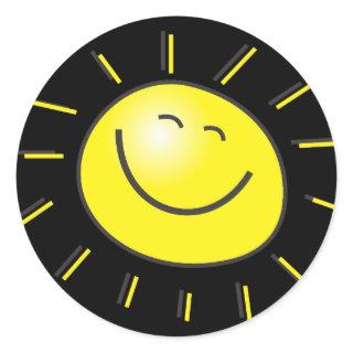 Happy Sun Classic Round Sticker