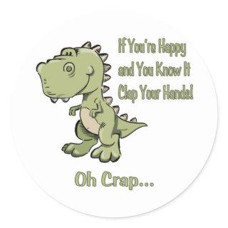 Happy T-Rex Classic Round Sticker