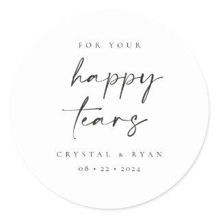Happy Tears Wedding Tissues Favor Stickers