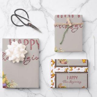 Happy Thanksgiving Cornucopia Basket Fall Leaves    Sheets