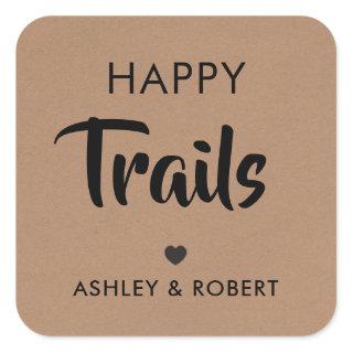 Happy Trails Gift Tag, Nut Trail Mix Tag, Kraft Square Sticker