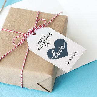 Happy Valentine's day simple heart love Gift Tags