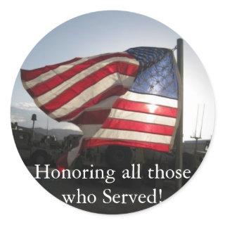 Happy Veterans Day! Classic Round Sticker
