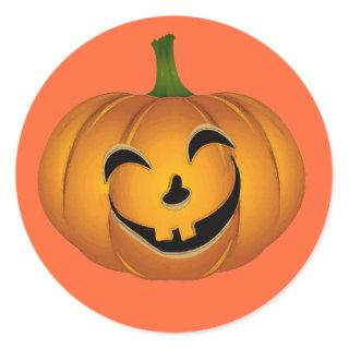 Happy Vintage Jack 'o Lantern - Halloween Pumpkin Classic Round Sticker