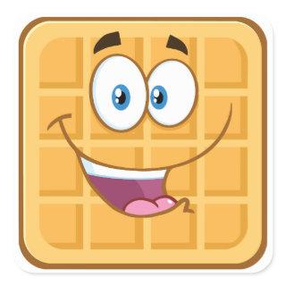 Happy Waffle Square Sticker
