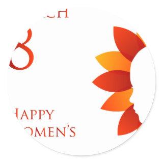Happy womens day march 8 classic round sticker