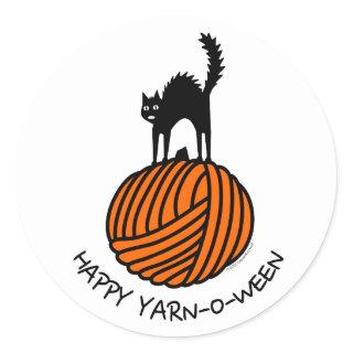Happy Yarn-O-Ween! Classic Round Sticker