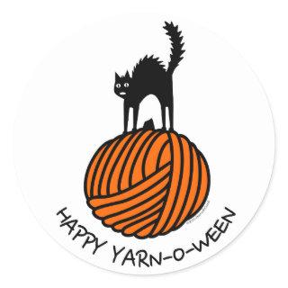 Happy Yarn-O-Ween! Classic Round Sticker