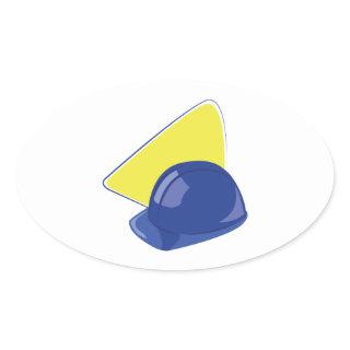 Hard Hat Oval Sticker