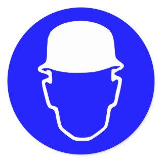 Hard Hat Sign Classic Round Sticker