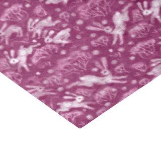 Hares Field Bunnies Rabbits Winter Pattern Fuchsia Tissue Paper