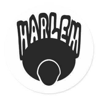 Harlem Graffiti Growing Out Of Big Afro With Face Classic Round Sticker