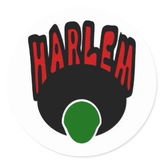 Harlem Graffiti With Face & Big Afro, 3 Colors Classic Round Sticker