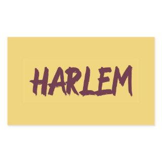 Harlem Text Base Design on Yellow Background Rectangular Sticker