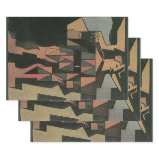 Harlequin by Juan Gris, Vintage Cubism Art  Sheets