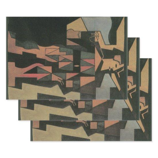 Harlequin by Juan Gris, Vintage Cubism Art  Sheets