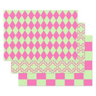 Harlequin Moroccan Checker DIY Colors Celery Pink  Sheets