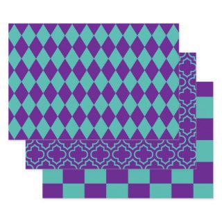Harlequin Moroccan Checker DIY Colors Purple Turq  Sheets