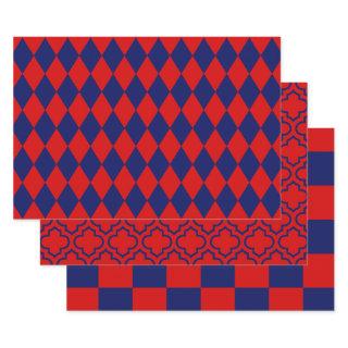 Harlequin Moroccan Checker DIY Colors Red Blue  Sheets