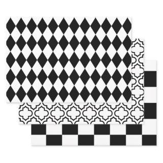 Harlequin Moroccan Checker DIY Colors White Black  Sheets