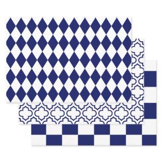 Harlequin Moroccan Checker DIY Colors White Blue  Sheets
