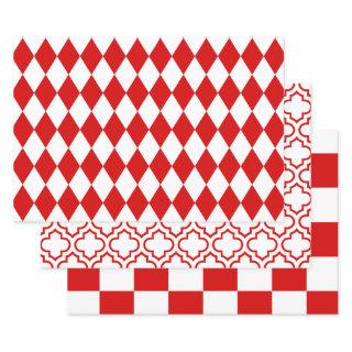 Harlequin Moroccan Checker DIY Colors White Red  Sheets