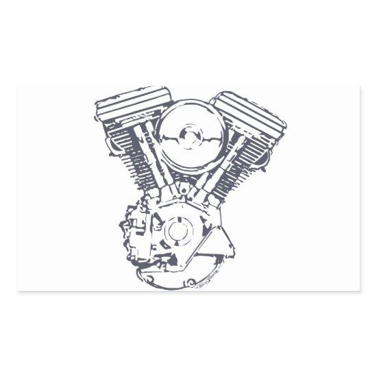 Harley Evolution V-Twin Rectangular Sticker
