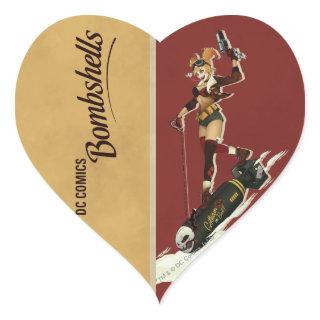 Harley Quinn Bombshells Pinup Heart Sticker