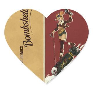 Harley Quinn Bombshells Pinup Heart Sticker