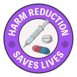 Harm Reduction Saves Lives - Pro Pill Testing  Classic Round Sticker