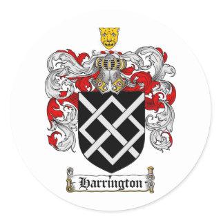 HARRINGTON FAMILY CREST -  HARRINGTON COAT OF ARMS CLASSIC ROUND STICKER