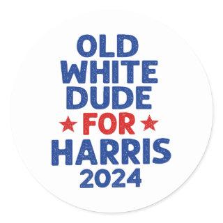 Harris Old White Dudes For Harris Men Funny Politi Classic Round Sticker