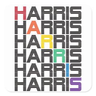 HARRIS rainbow text stacks Square Sticker