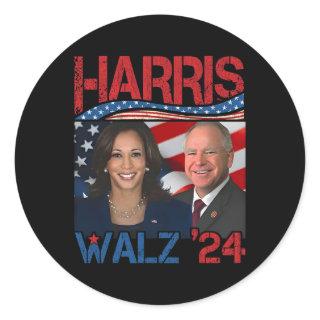 Harris Tim Walz Waltz 3  Classic Round Sticker