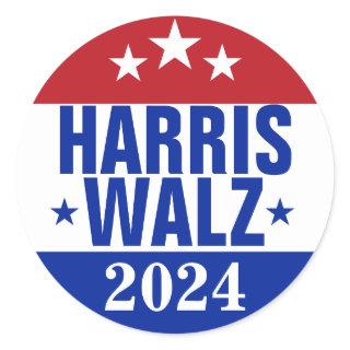 Harris Walz 2024 Campaign Red Blue Classic Round Sticker