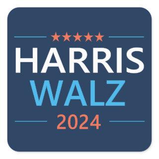 Harris Walz 2024 for President Square Sticker