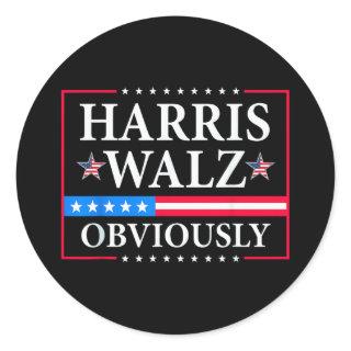 Harris Walz 2024 Obviously | Tim Walz Classic Round Sticker
