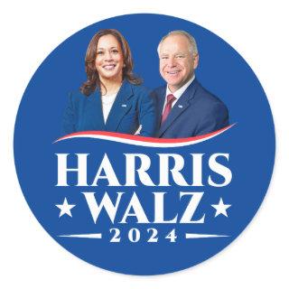 Harris Walz election campaign 2024 photo Classic Round Sticker