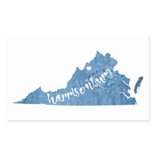 Harrisonburg Virginia Wood Grain Rectangular Sticker