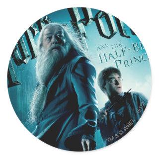 Harry Potter and Dumbledore on rocks 1 Classic Round Sticker
