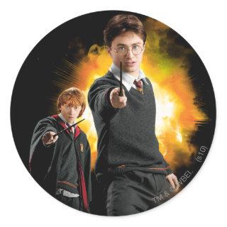 Harry Potter and Ron Weasely Classic Round Sticker